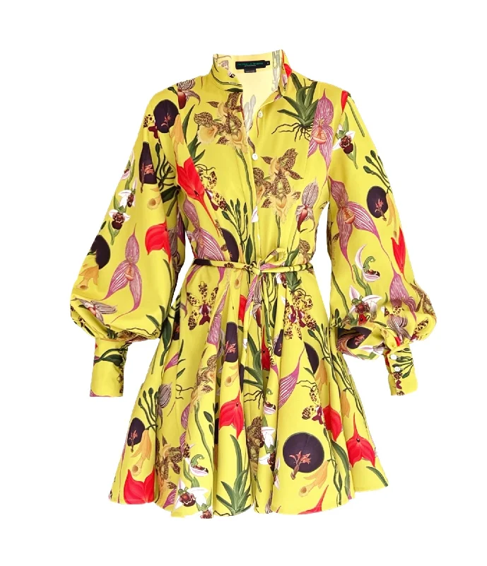 Amorio Dress In Botanica Yellow Print