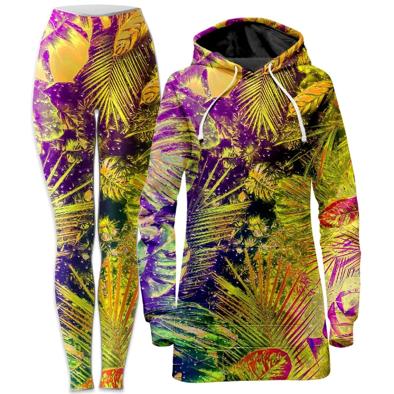 Junglist Rainbow Hoodie Dress and Leggings Combo