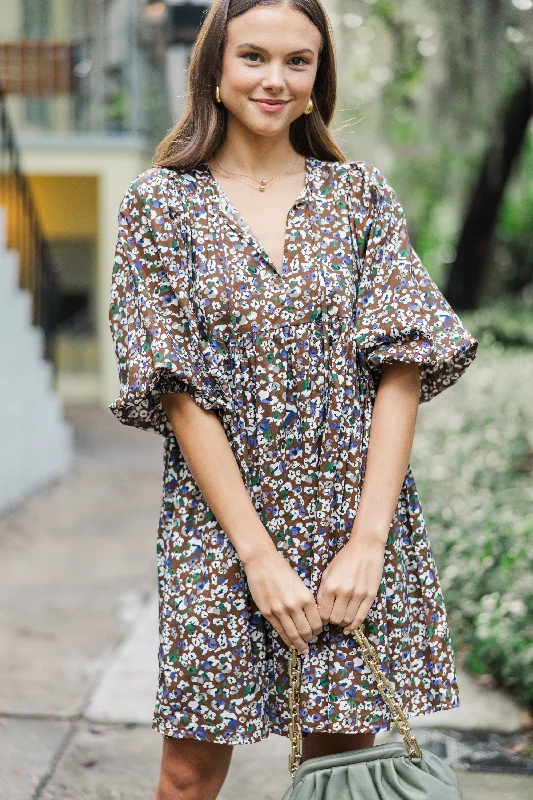 It's All True Brown Leopard Dress