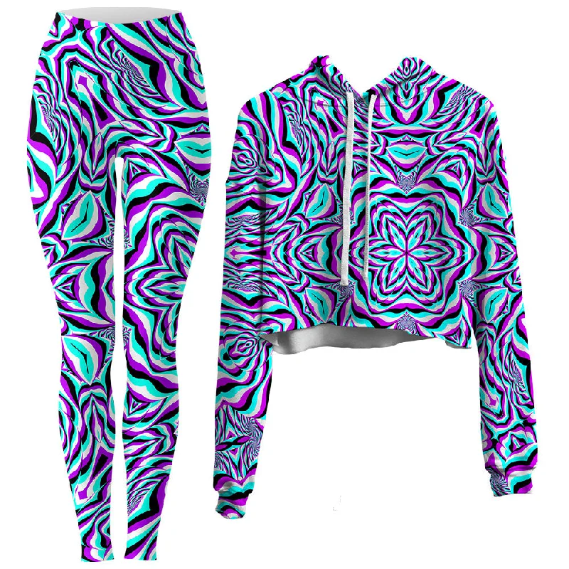 Aquarius Crop Hoodie and Leggings Combo