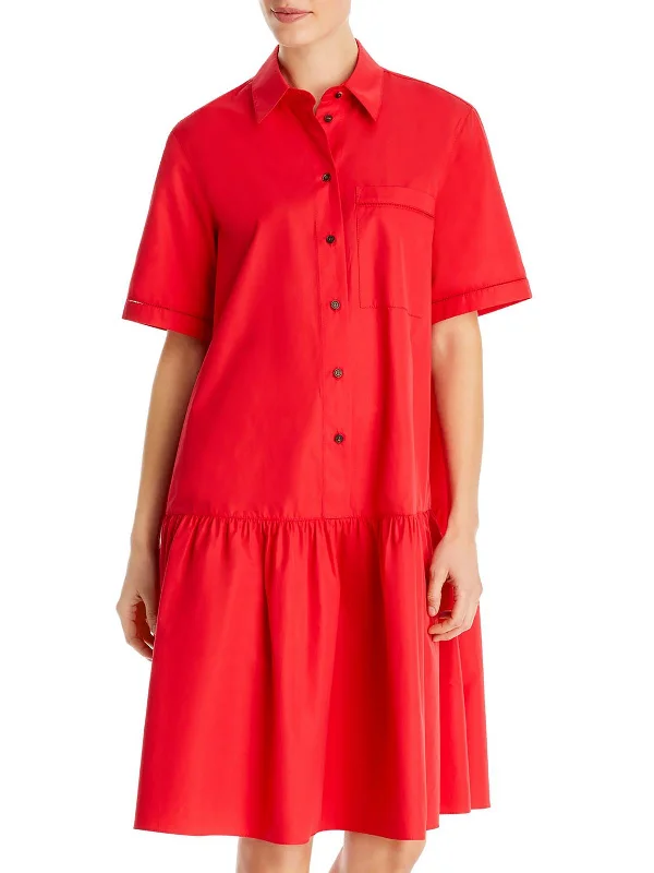 Troy Womens Cotton Collared Shirtdress