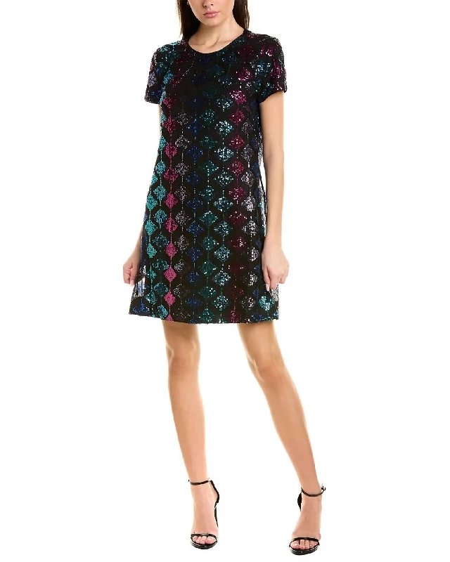 Sequin T-Shirt Dress in Multi