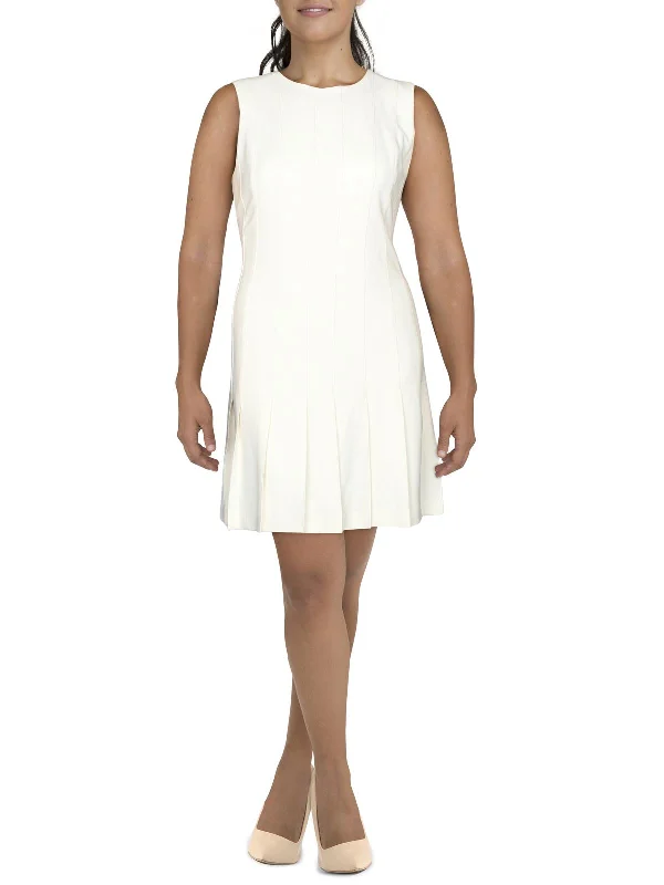 Womens Pintuck Crepe Cocktail Dress