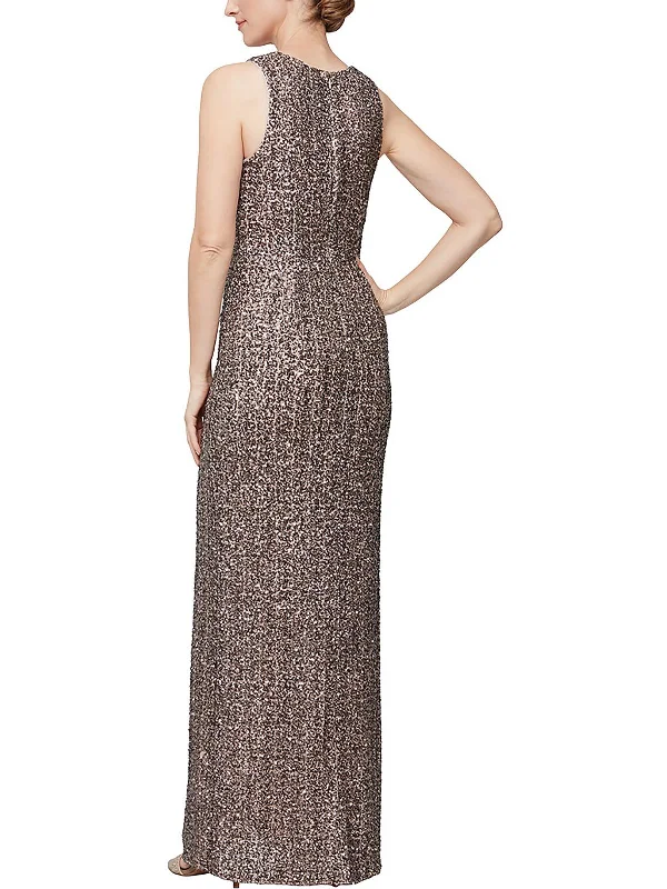 Womens Sequined Formal Evening Dress