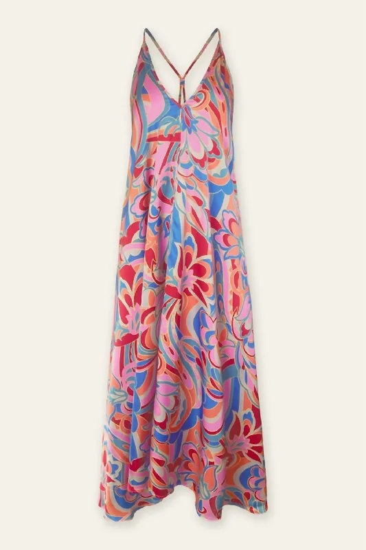 Elizabeth Maxi Dress In Blue Multi