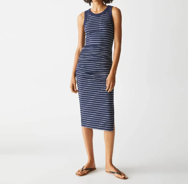 Wren Ribbed Midi Dress In Stripe