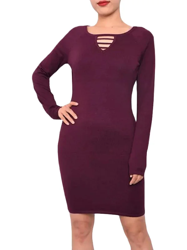 Juniors Womens Bodycon Short Sweaterdress