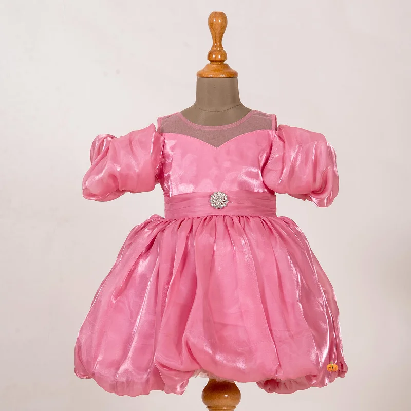 Onion-Wine Puff Frock for Girls