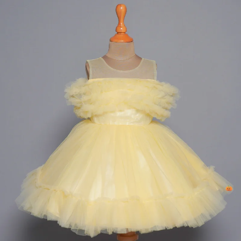 Lemon Party Wear Frock for Baby Girls