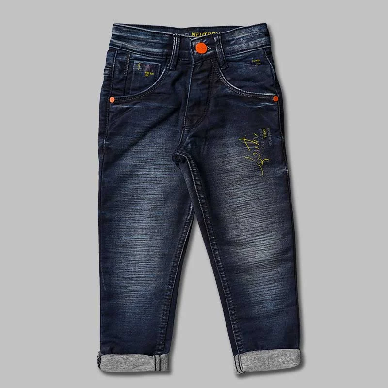 Dark Blue Reguar Fit Boys Jeans