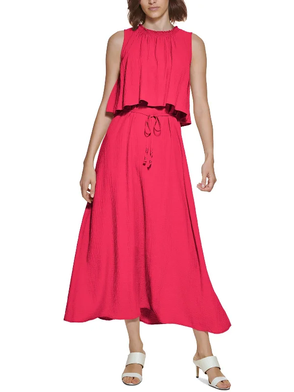 Womens Ruffled Maxi Maxi Dress