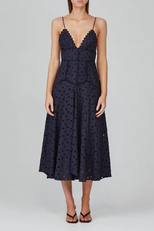 Stanton Dress in Navy Black Mix