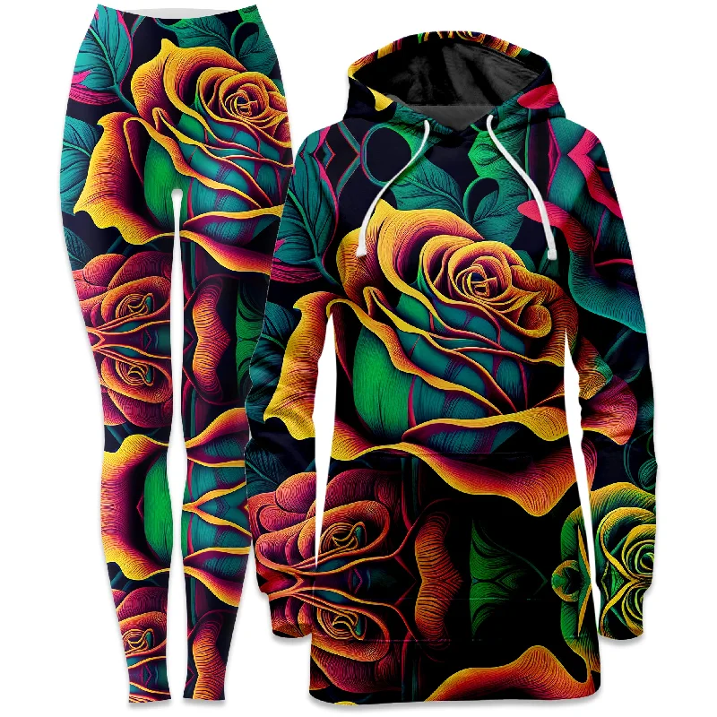 Rosebud Hoodie Dress and Leggings Combo