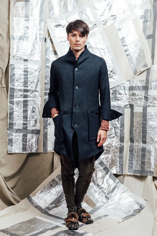 AW23 EILIAN TAILORED WOOL COAT - INK