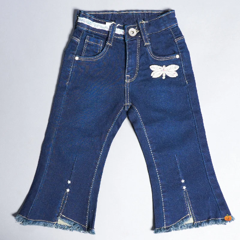 Girls Jeans with Flared Pattern