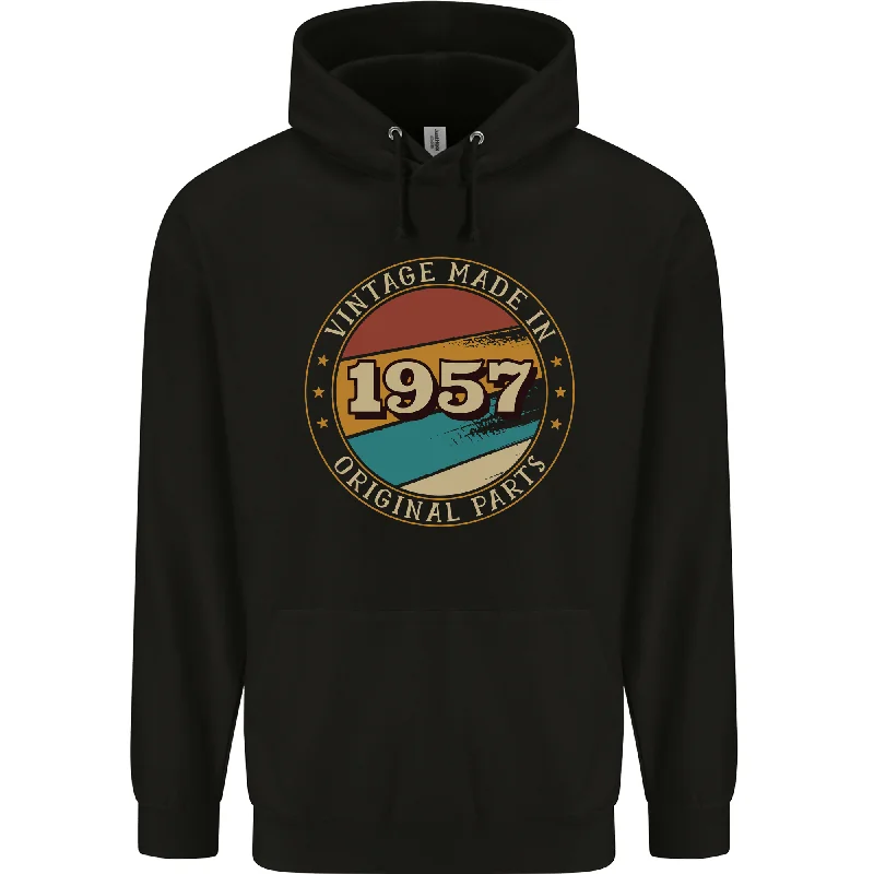 67th Birthday  Vintage Made In 1957 Mens 80% Cotton Hoodie