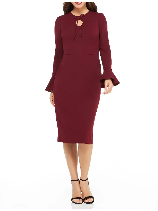 Womens Cut-Out Solid Sheath Dress