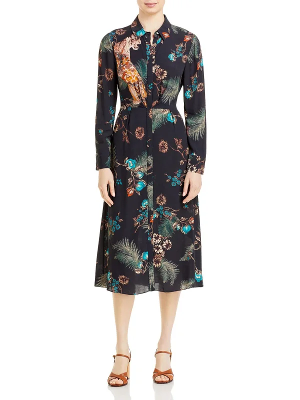 Amanda Womens Printed Collared Shirtdress