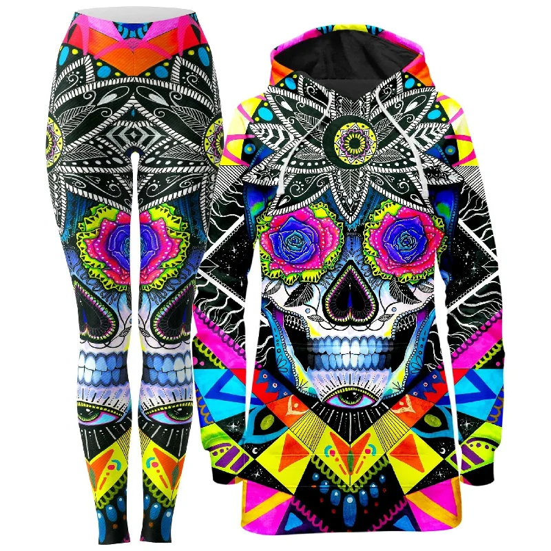 Suger Skull Hoodie Dress and Leggings Combo