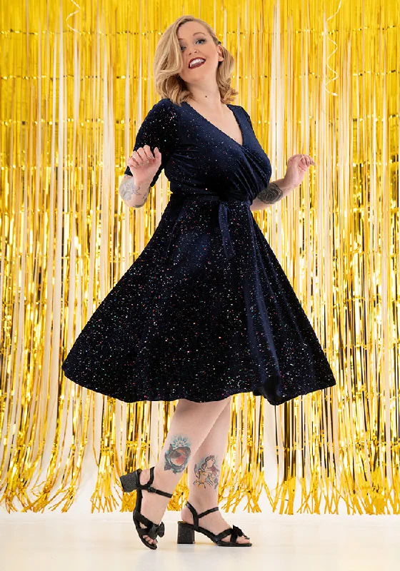 Luxe Navy Sparkle Swing Dress