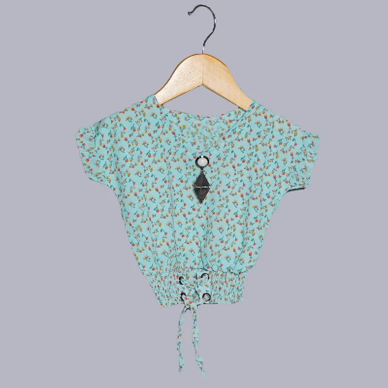 Knotted Floral Design Kids Top