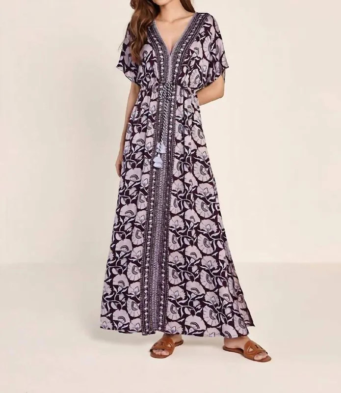 Pia Caftan in Maha Eggplant