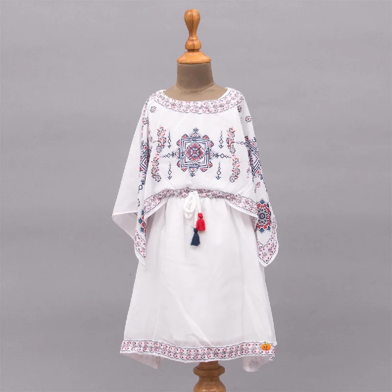 White Kaftan Girls Midi