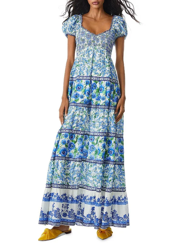 Womens Printed Long Maxi Dress