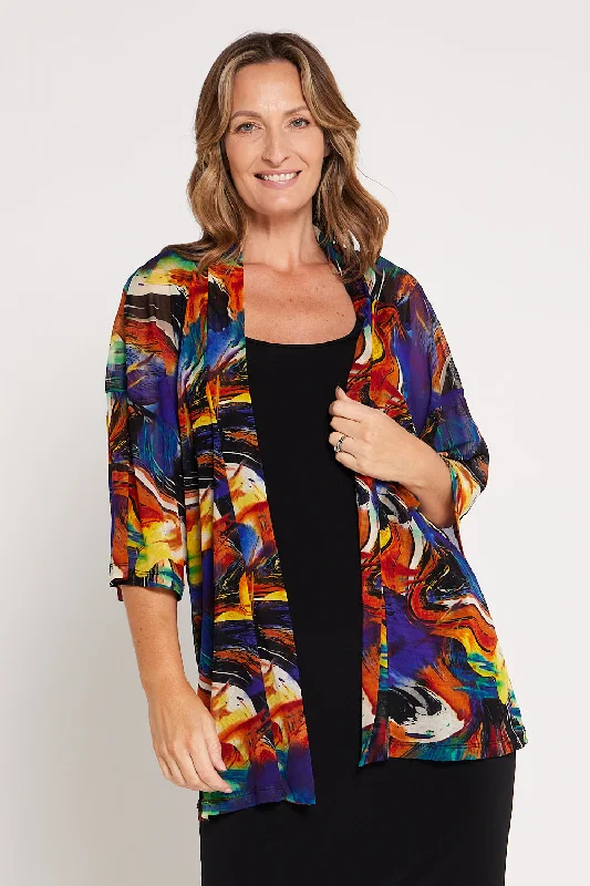 Haiti Mesh Jacket - Purple Orange Swirl