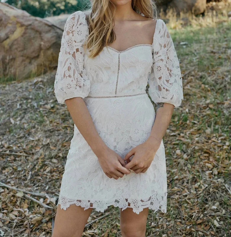 Elaine Floral Dress in White