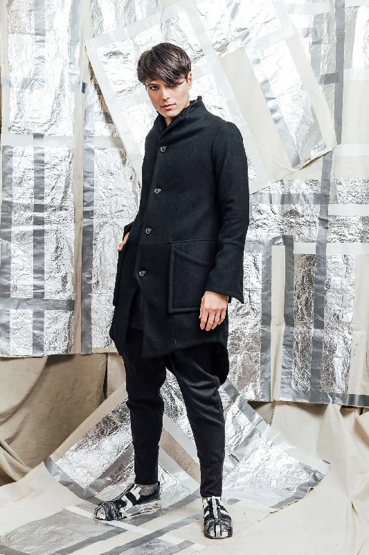 AW23 EILIAN TAILORED WOOL COAT - OBSIDIAN