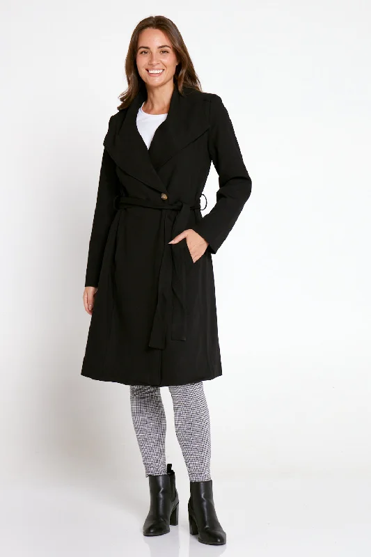 Christina Wrap Trench Coat - Black