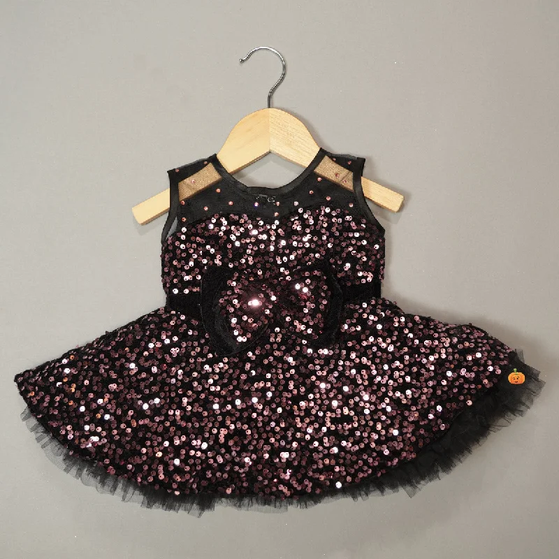 Sequin Purple Party Wear Frock for Girls