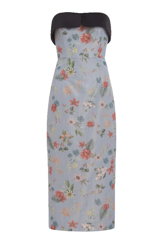 Alondra Floral Ikat Column Dress