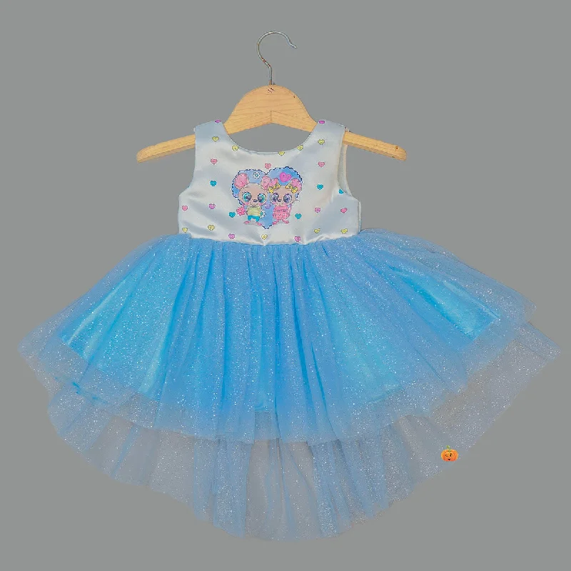 High Low Glittery Baby Frock