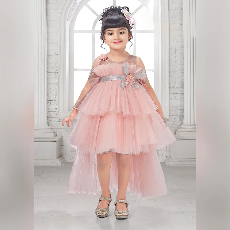 Layered Frock for Girls with Glitter Designs