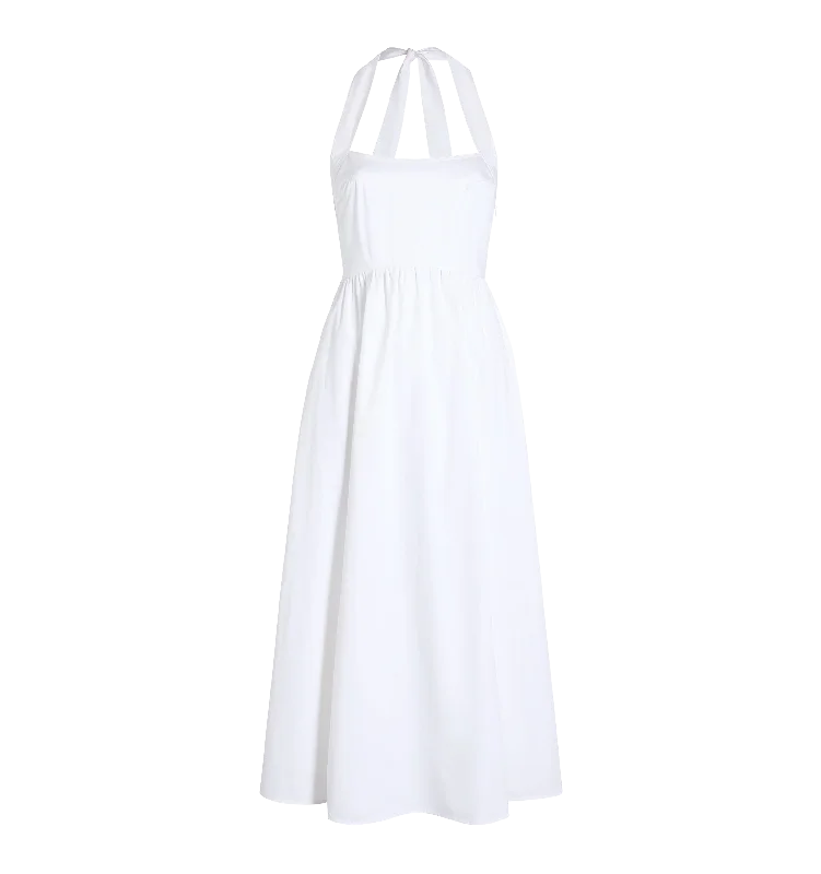 The Fleur Midi Dress in White