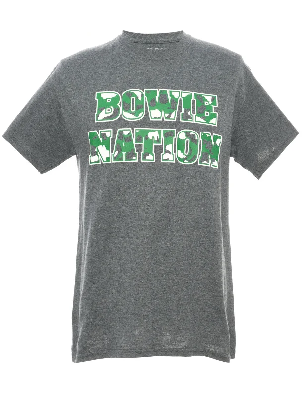 Bowie Nation Dark Grey Gildan Printed T-shirt - M