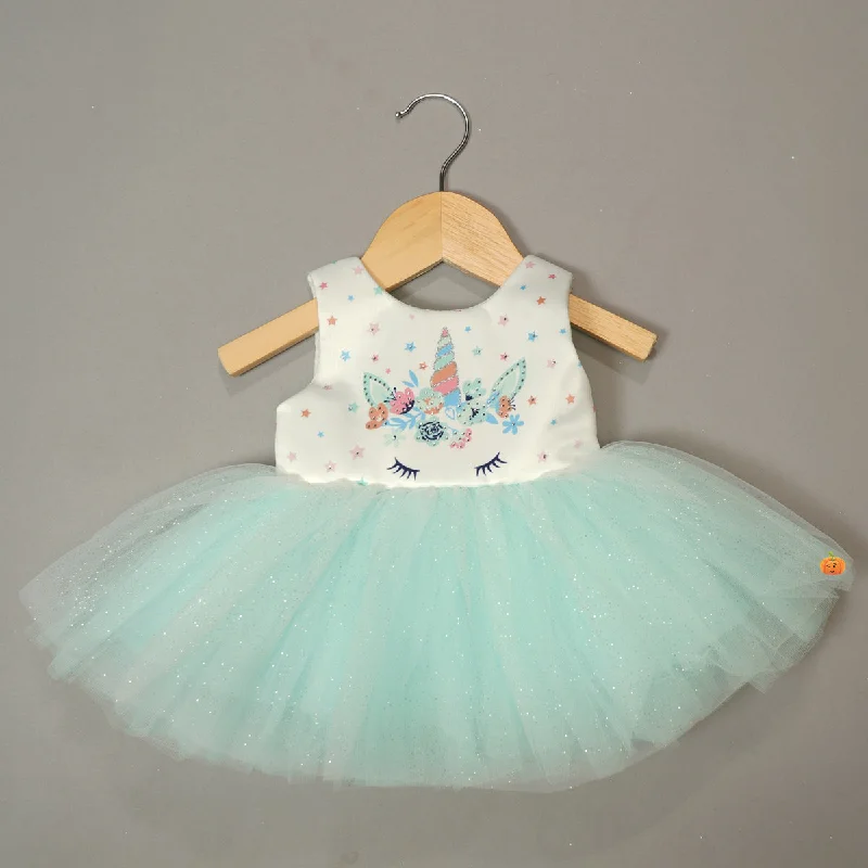 Unicorn Party Wear Baby Frock