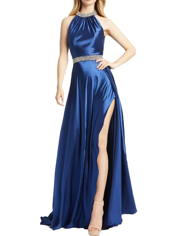 Womens Embellished Long Evening Dress