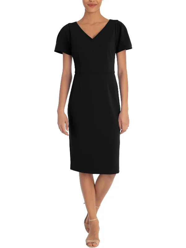 Womens V-neck Office Sheath Dress