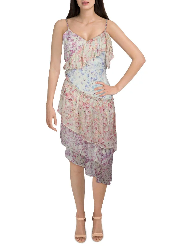 Womens Silk Tea Length Sundress