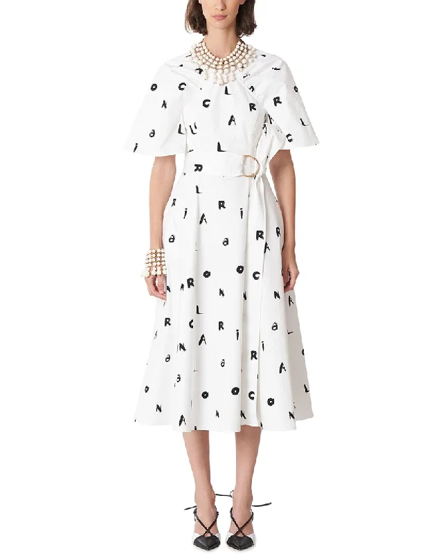 Carolina Herrera Wide Gathered Raglan Sleeve Dress