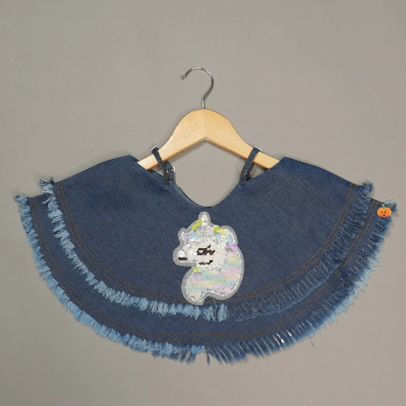 Trendy Denim Crop Top for Girls