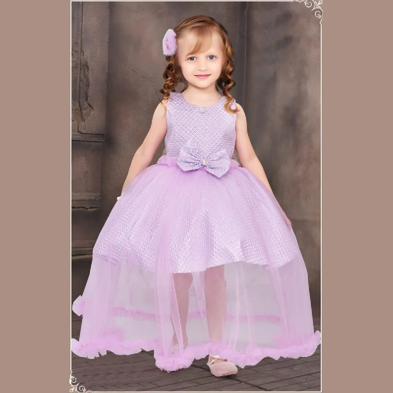 Purple & Pink Net Girls Frock