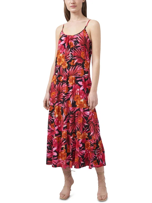 Womens Tropical Print Maxi Sundress