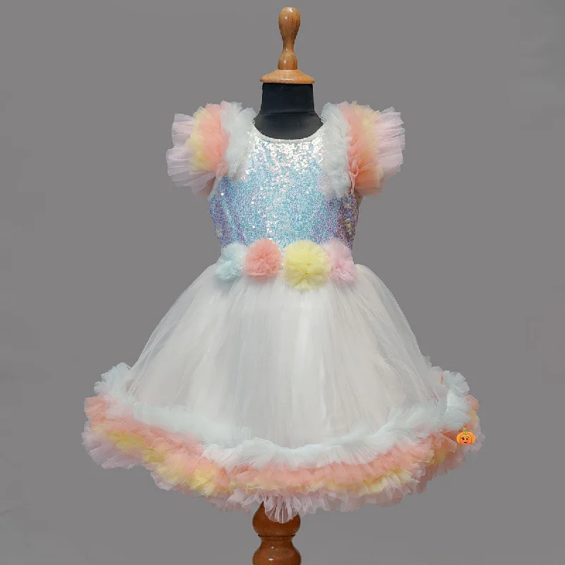 Multi Color Sequin Girls Frock