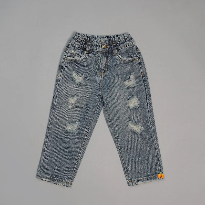 Denim Jeans for Girls with Elastic Waist