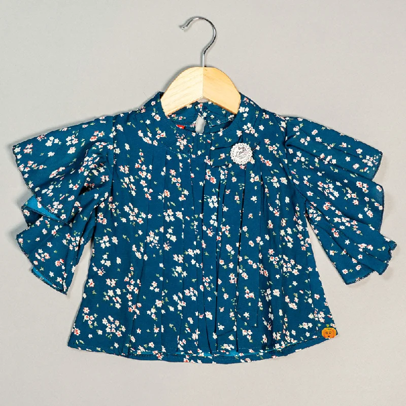 Floral Print Design Top for Kids