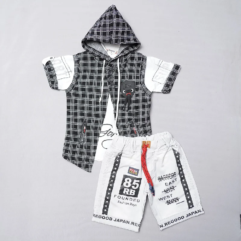 Black Hoodie Baba Set for Boys